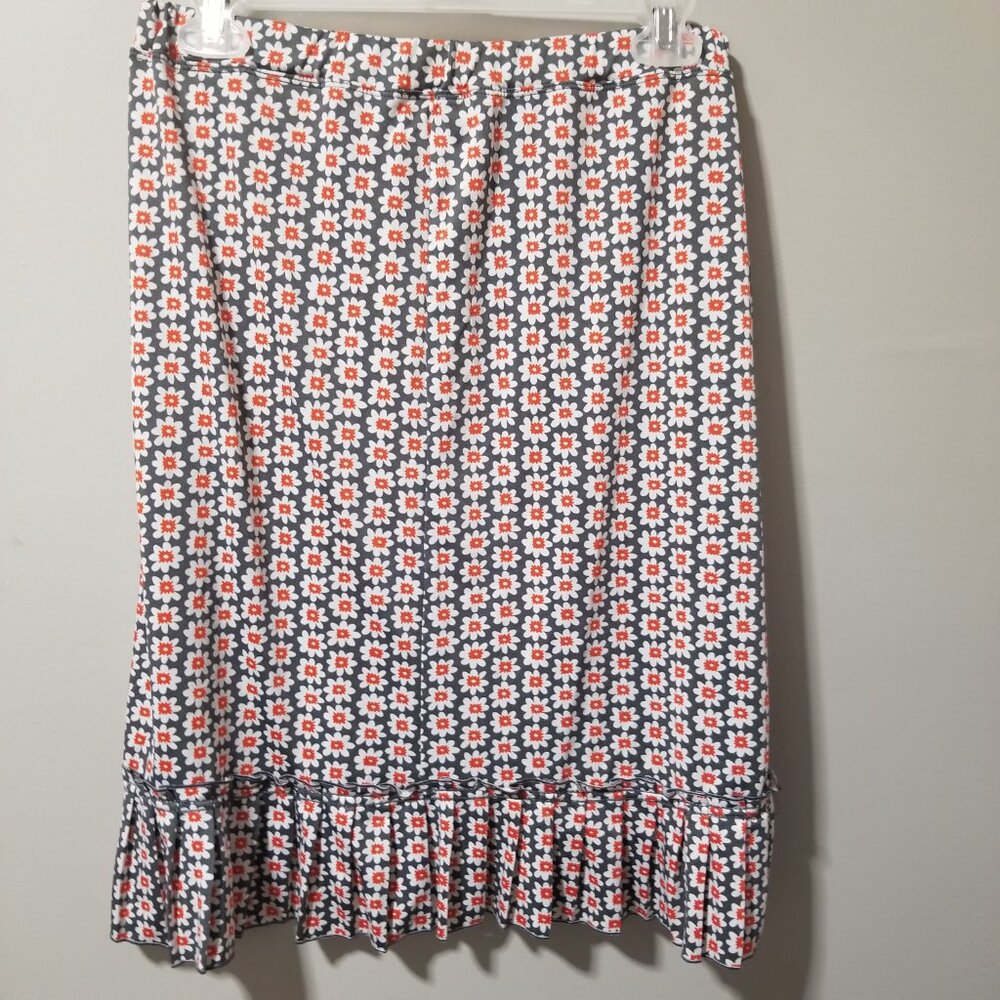 Sharagano Women's Skirt XL Floral Ruffle